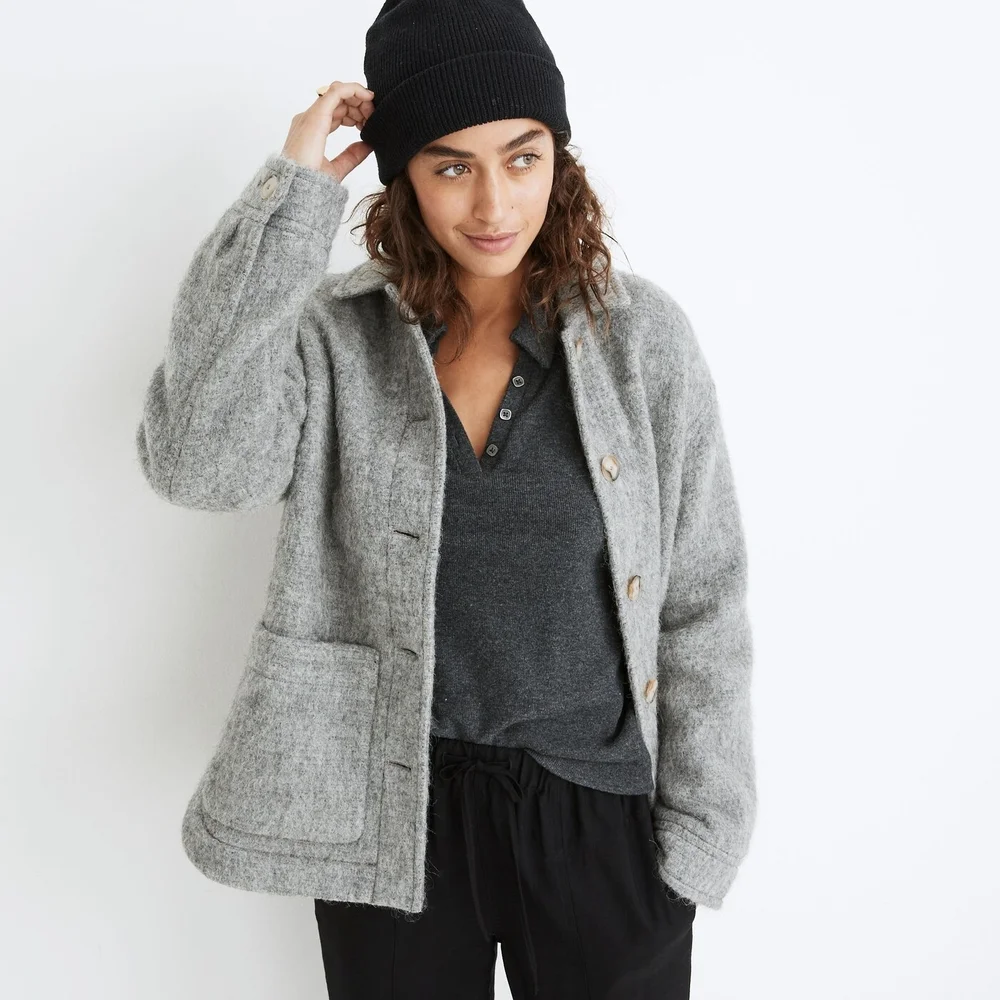 Madewell Grey Walton Shirt Jacket in Small - Picture 4 of 10